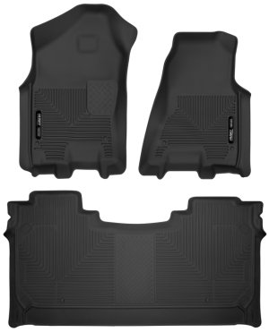 Dodge Ram 1500 Crew Cab Floor Mats - Front + Rear - Husky Liners - X-Act Contour - Black - `19-`22